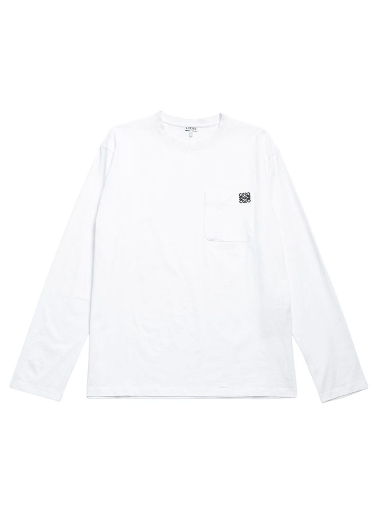LOEWE (ロエベ) ロゴ ワンポイント ポケット コットン 長袖 Tシャツ LEH526Y24J04 メンズ