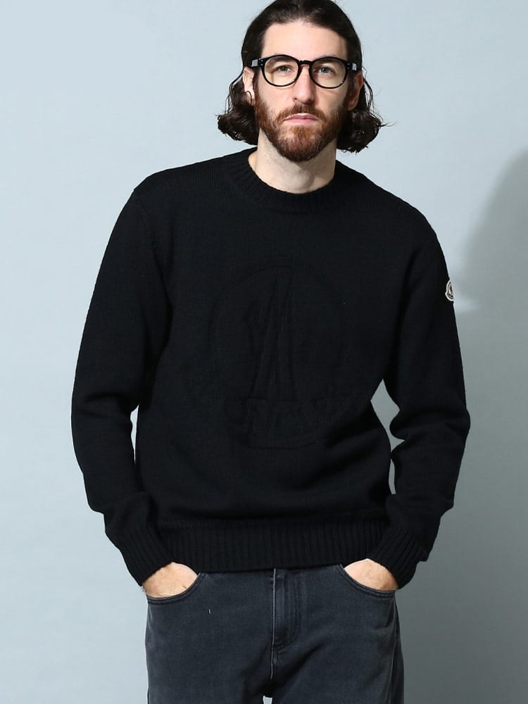 MONCLER (モンクレール) BIGマーク クルーネック ニット MC9C00020M1282