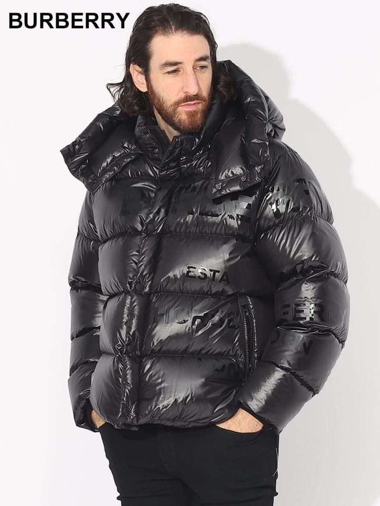 BURBERRY (バーバリー) フード着脱可 ロゴプリント フルジップ ダウンジャケット BB8057990 ブランド メンズ 男性 アウター