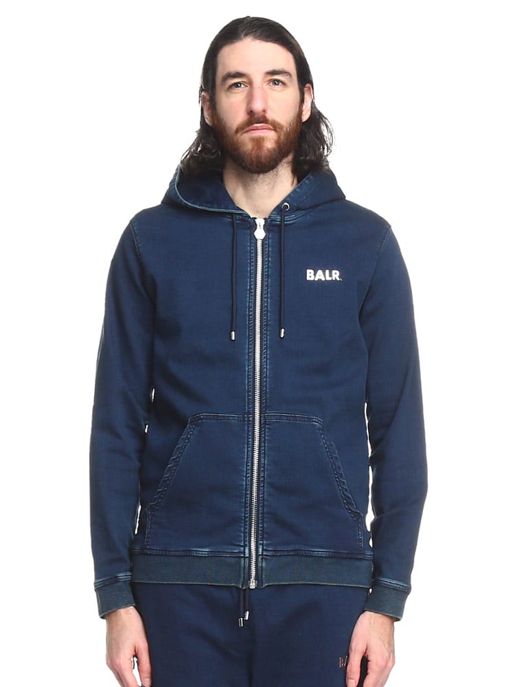 BALR. (ボーラー) ロゴ デニム フルジップ パーカー Q-SERIES ZIP WASH 
