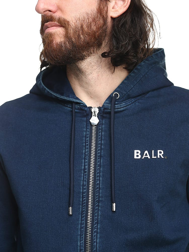 BALR. (ボーラー) ロゴ デニム フルジップ パーカー Q-SERIES ZIP WASH 