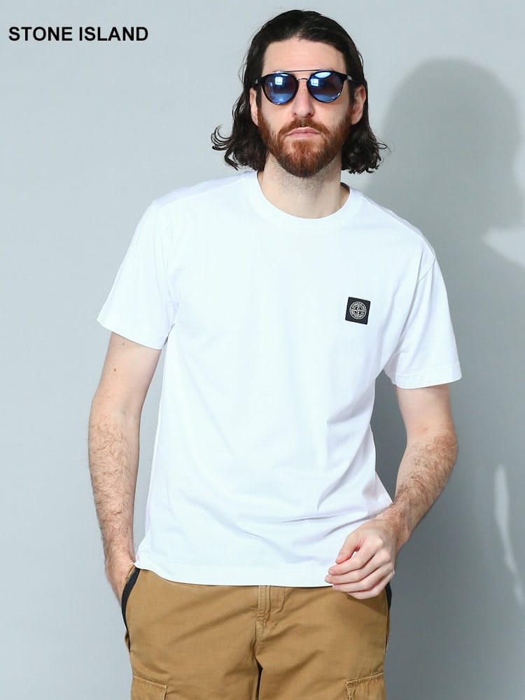 STONE ISLAND (ストーンアイランド) 胸ロゴ クルーネック 半袖 Tシャツ 