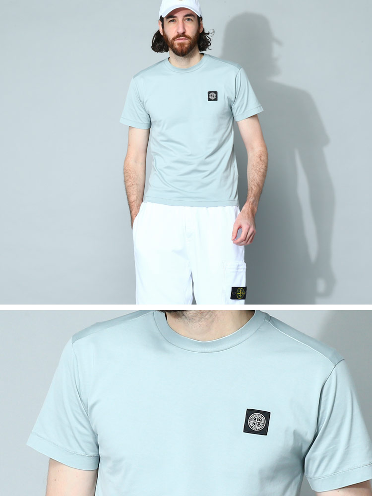 STONE ISLAND (ストーンアイランド) 胸ロゴ クルーネック 半袖 Tシャツ 