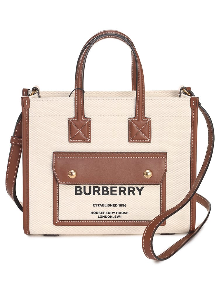 BURBERRY (バーバリー) キャンバス レザー ミニ フレヤトート レディース ブランド BBL8044143
