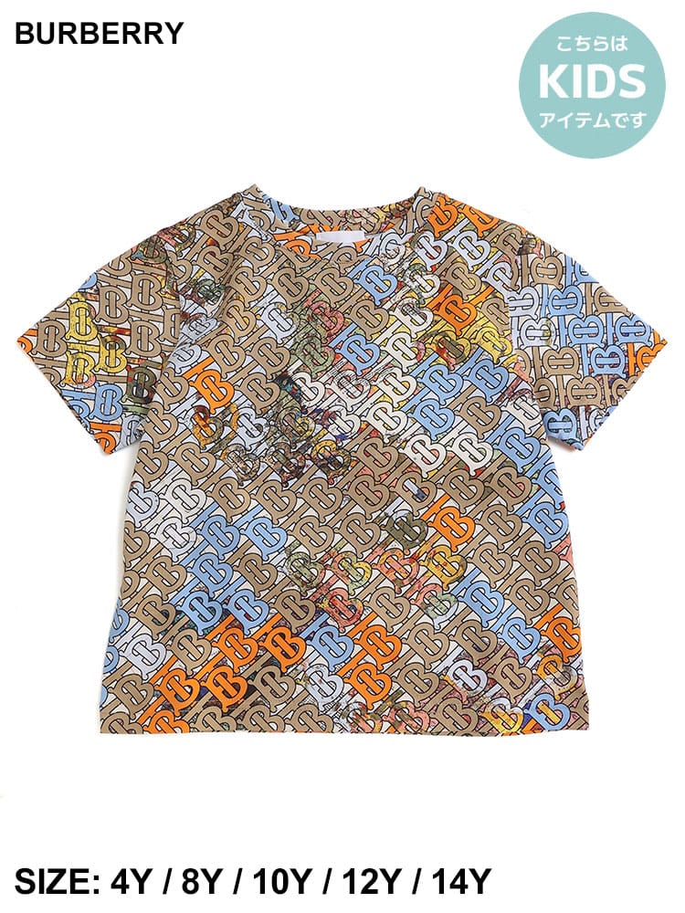 BURBERRY (バーバリー) マルチモノグラムロゴ クルーネック Tシャツ 