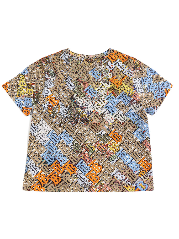 BURBERRY (バーバリー) マルチモノグラムロゴ クルーネック Tシャツ 