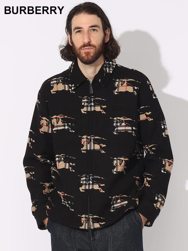 BURBERRY (バーバリー) チェックEKD ウールブレンド ジップフロント シャツ BB8070958 ブランド メンズ 男性 アウター