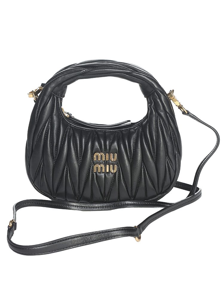 MIUMIU (ミュウミュウ) ワンダー マテラッセレザー ホーボーミニバッグ  