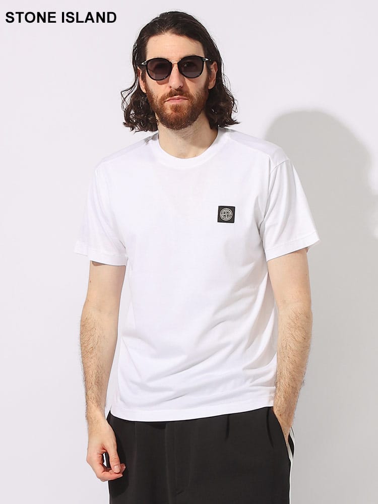 STONE ISLAND (ストーンアイランド) ワンポイントロゴ 無地 クルーネック 半袖 Tシャツ SI801524113 メンズ