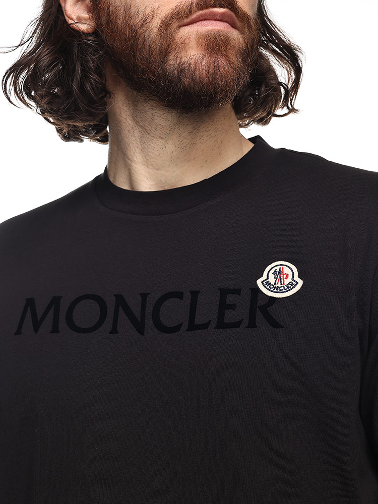 残念ですMONCLER モンクレール フロントロゴ デカロゴ Tシャツ Mサイズ 黒
