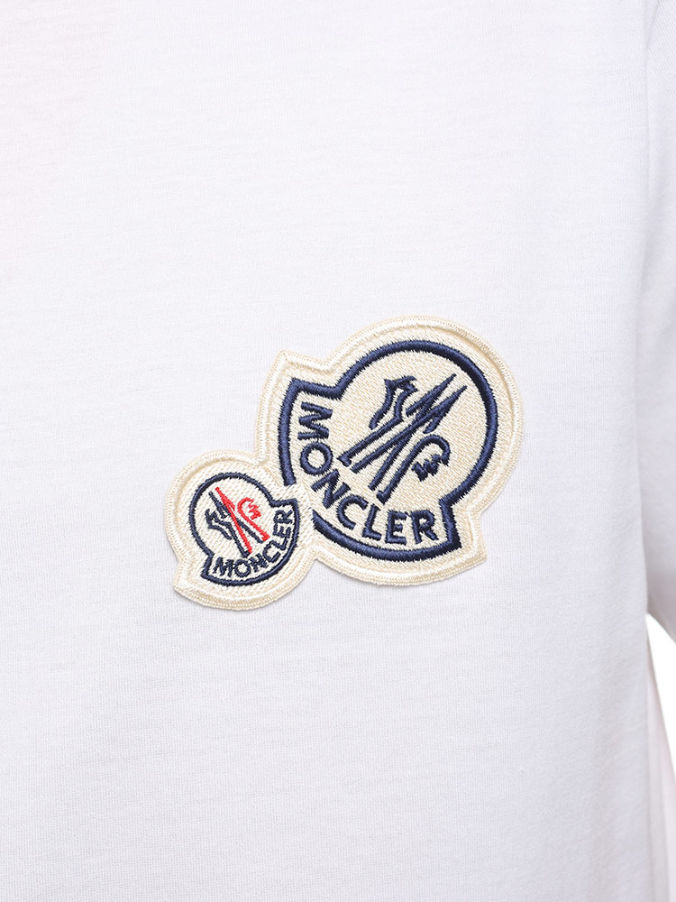 MONCLER (モンクレール) ダブルワッペン クルーネック 半袖 Tシャツ MC8C000588390Y メンズ【サカゼン公式通販】