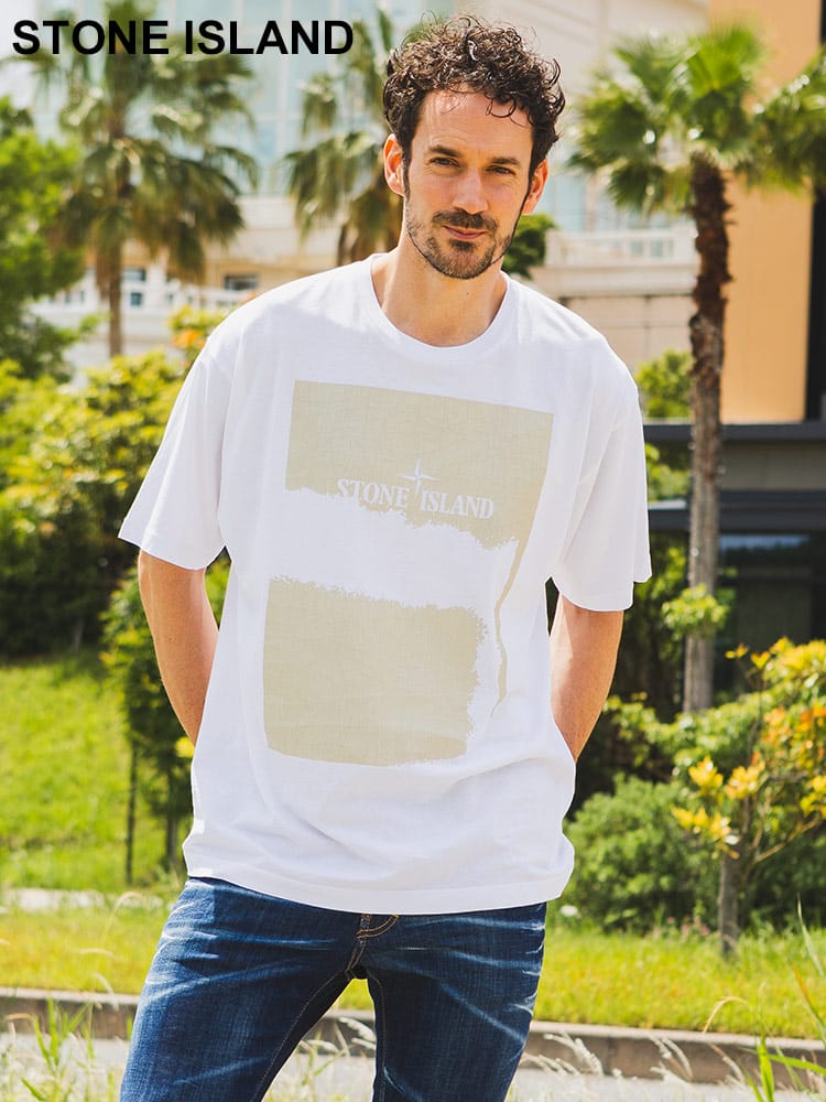 STONE ISLAND (ストーンアイランド) グラフィックプリント クルーネック 半袖 Tシャツ SI80152RC90 メンズ