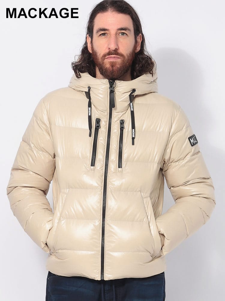 MACKAGE (マッカージュ) 撥水 ナイロン 胸ジッパーポケット ナノダウン 
