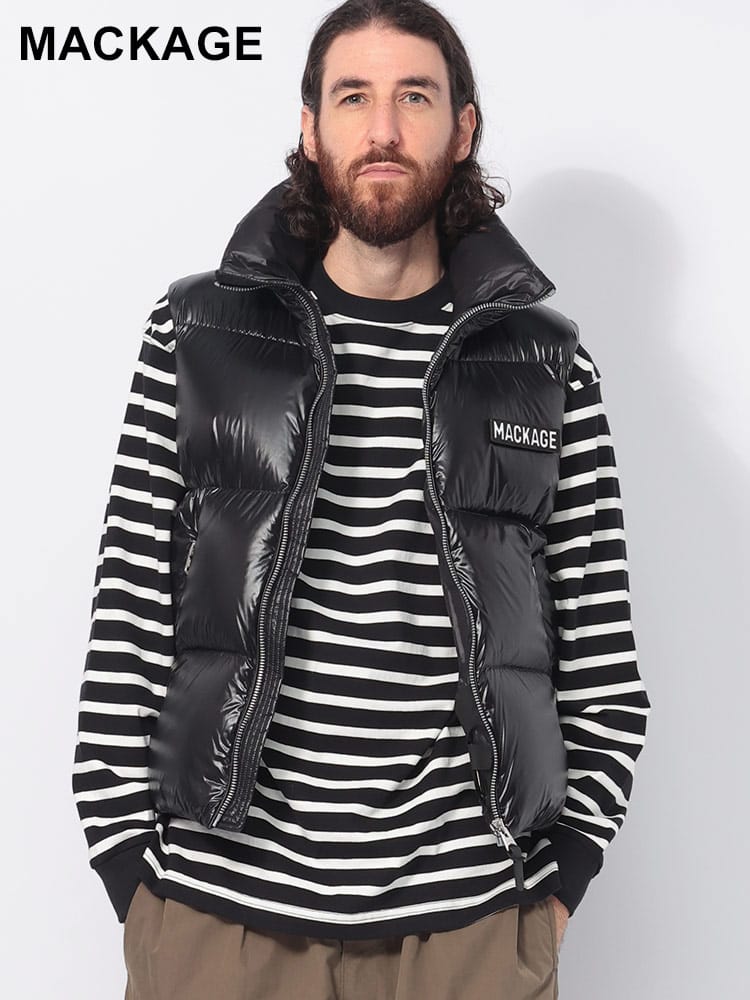 MACKAGE (マッカージュ) 撥水 ロゴパッチ ダウンベスト 800フィル 
