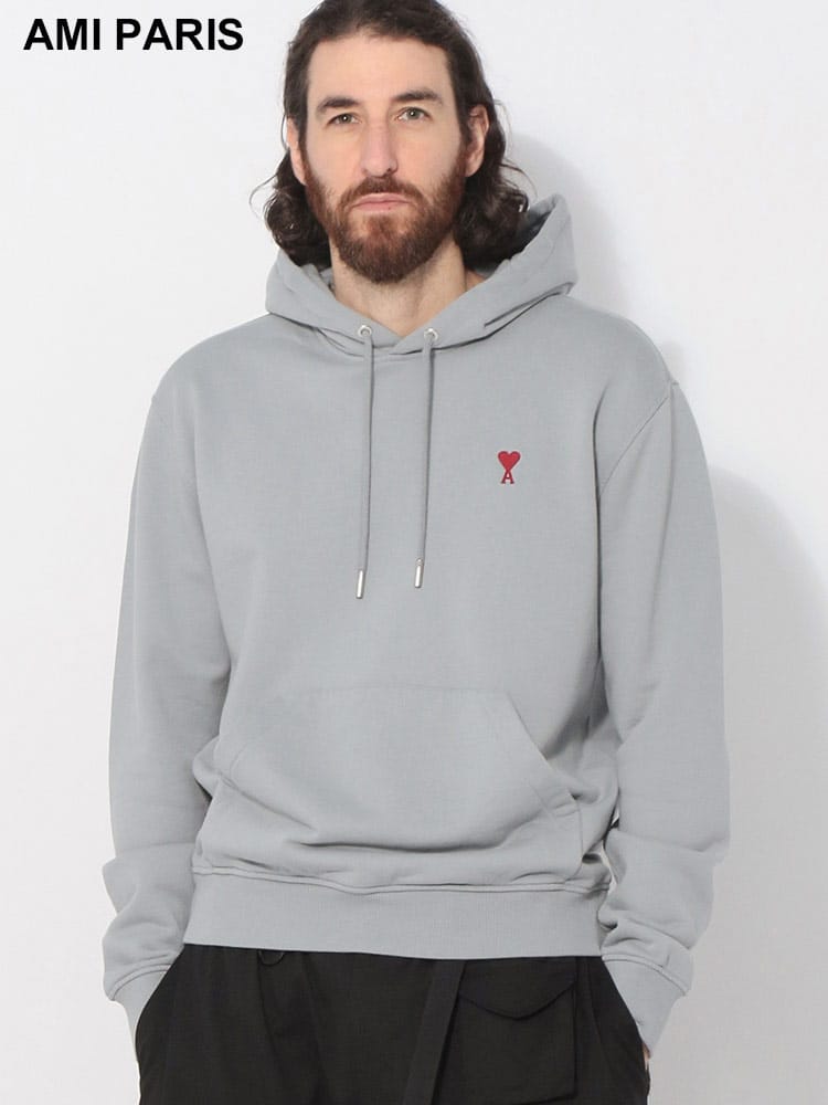 AMI PARIS (アミパリス) ワンポイント刺繍 プルオーバー パーカー AMUSW235730 メンズ