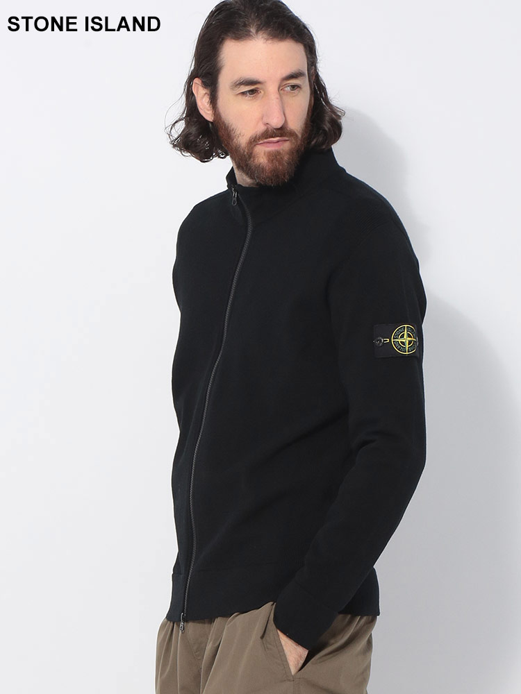 STONE ISLAND (ストーンアイランド) 袖ロゴ フルジップ ニット ジャケット SI8115503AI メンズ【サカゼン公式通販】