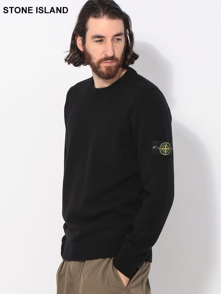 STONE ISLAND (ストーンアイランド) 袖ロゴ クルーネック 長袖 ニット SI8115508A3 メンズ
