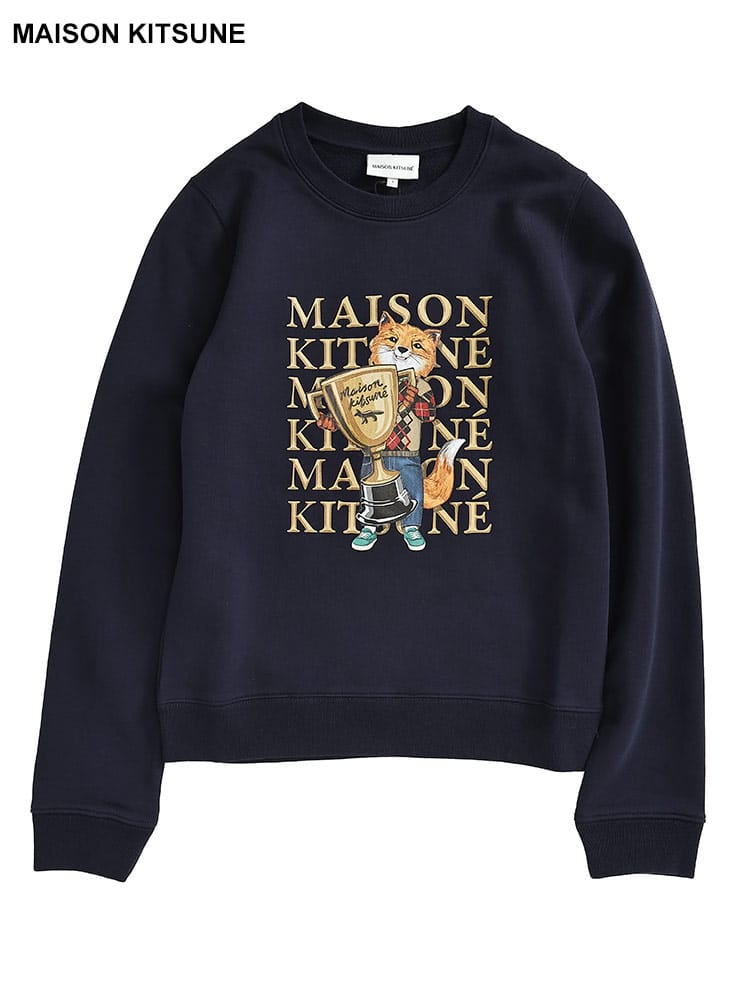 Maison Kitsune (メゾン キツネ) チャンピオンフォックス クルーネック トレーナー KNLW00310K S M L トップス  スウェット【サカゼン公式通販】 MAISON KITSUNÉ トレーナー・スウェット 黒L