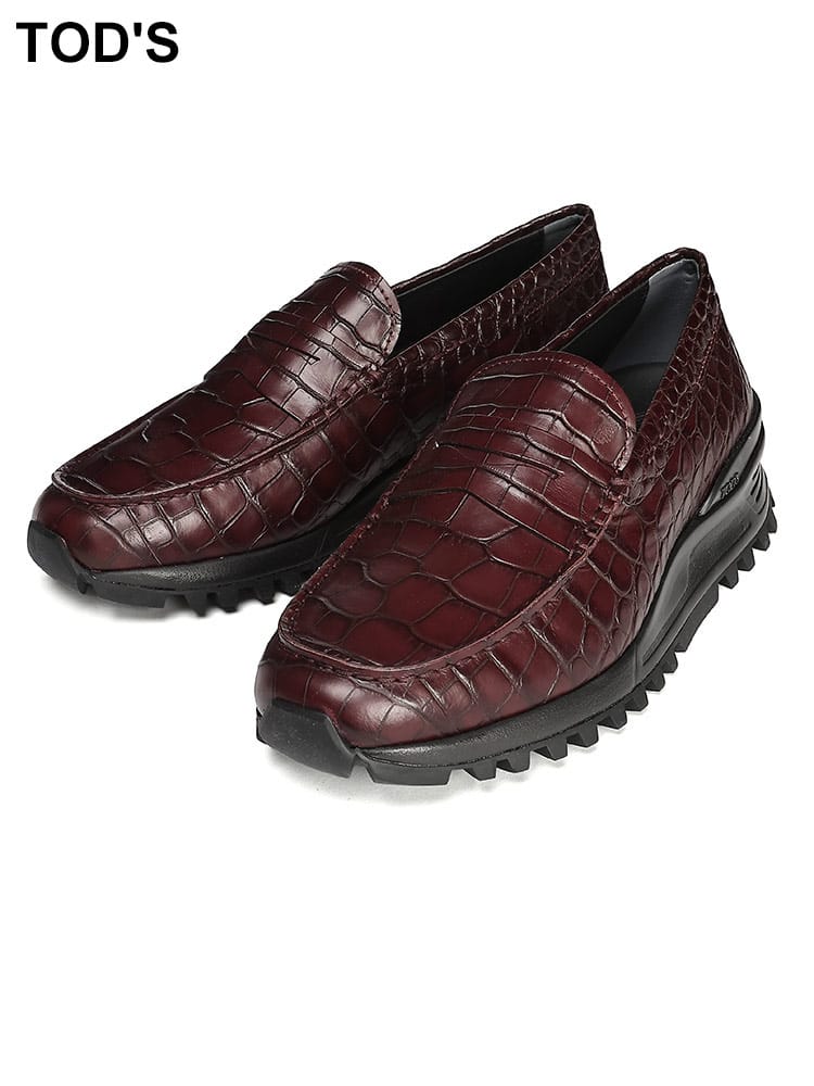 TOD'S (トッズ ) レザー クロコ型押し ローファー TDXXM98B0640C0 メンズ
