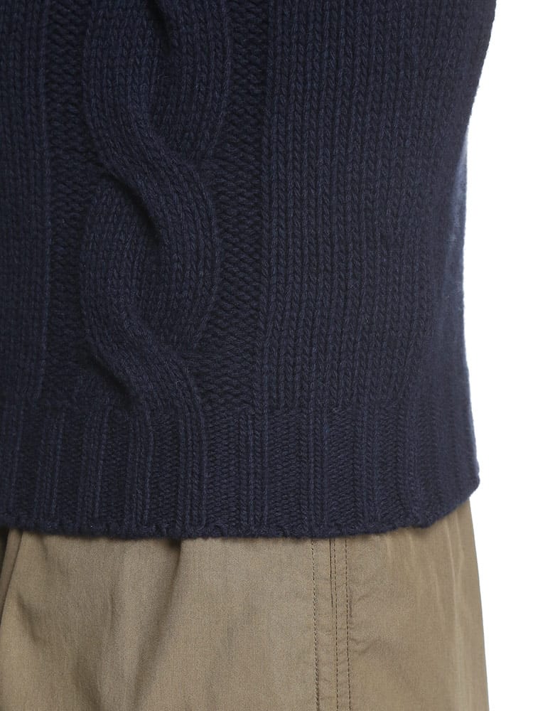 MONCLER (モンクレール) カシミヤ混 ケーブル タートルネック ニット 