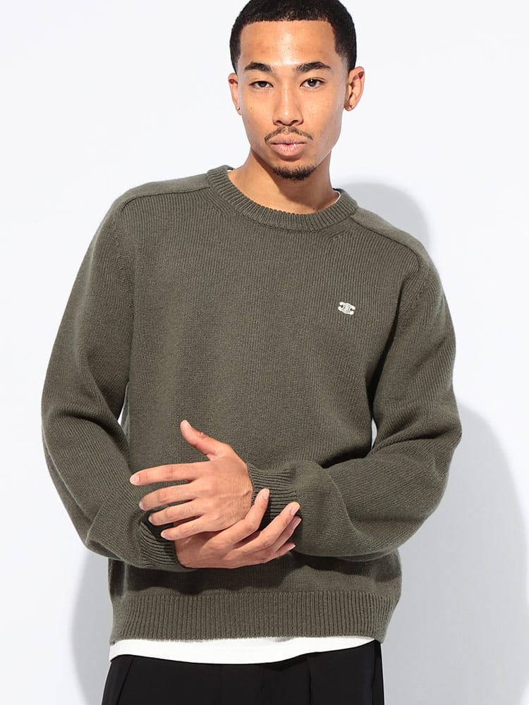 CELINE (セリーヌ) カシミヤ混 ワンポイント クルーネック ニット CEL2AC85048T メンズ