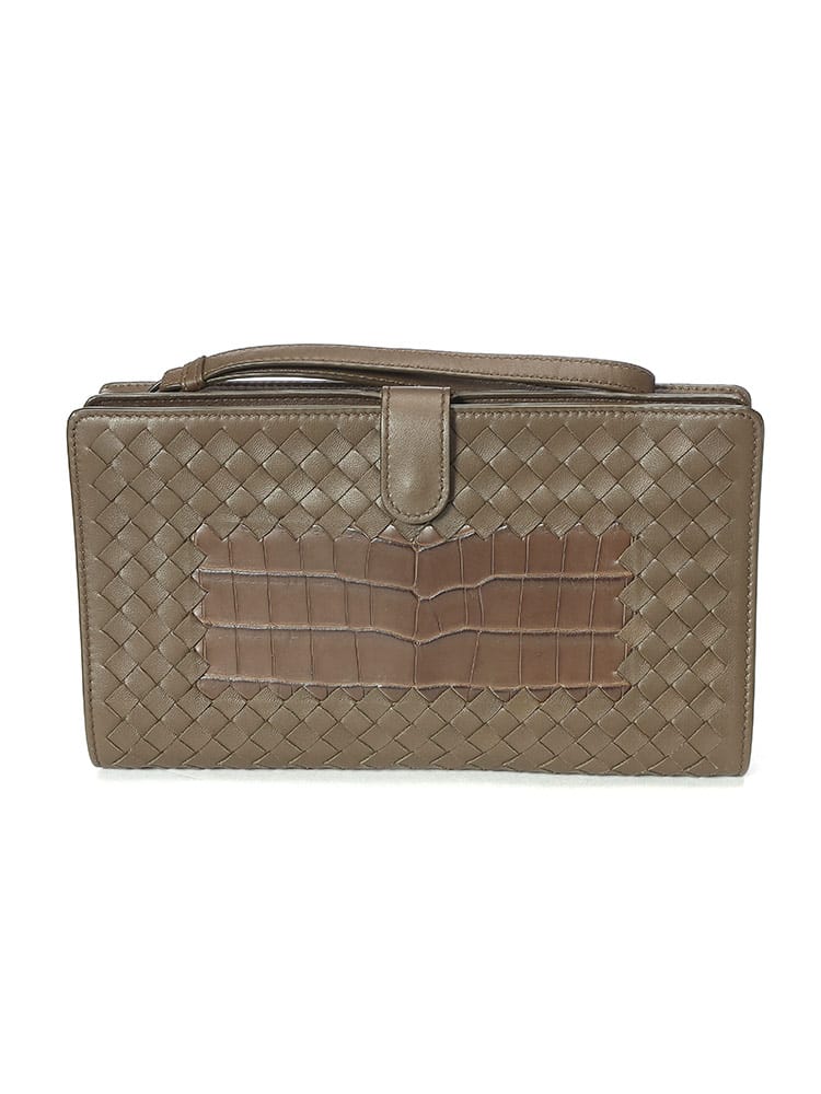BOTTEGA VENETA (ボッテガ・ヴェネタ) イントレチャート レザー クラッチバッグ BV426855VO0A5 メンズ
