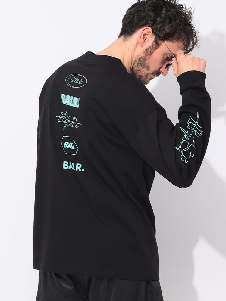 BALR.  (ボーラー) ロゴプリント クルーネック 長袖 Tシャツ BA11111063 メンズ