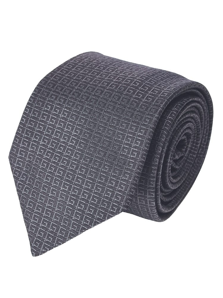 GIVENCHY (ジバンシィ) シルク100％ ロゴ総柄 ネクタイ メンズ