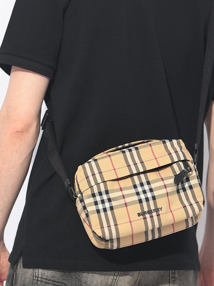 BURBERRY (バーバリー) バーバリーチェック ショルダーバッグ メンズ