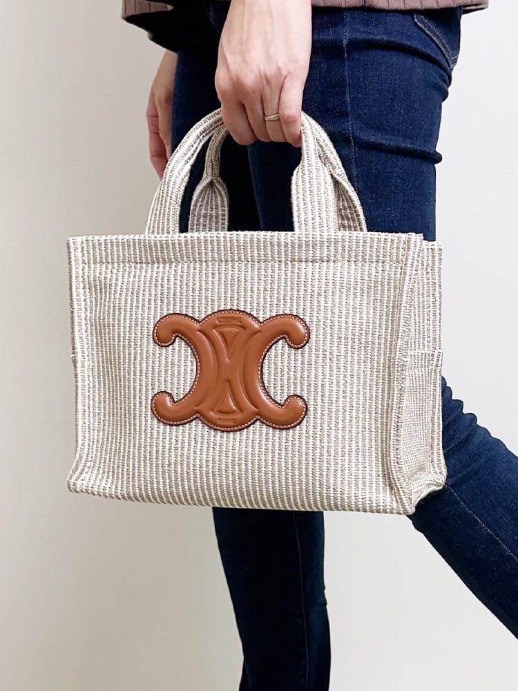 CELINE (セリーヌ) 2WAY ストライプ スモール カバ タイス ハンドバッグ レディース