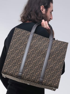 FENDI (フェンディ) ペカンキャンバス クラブ トートバッグ メンズ