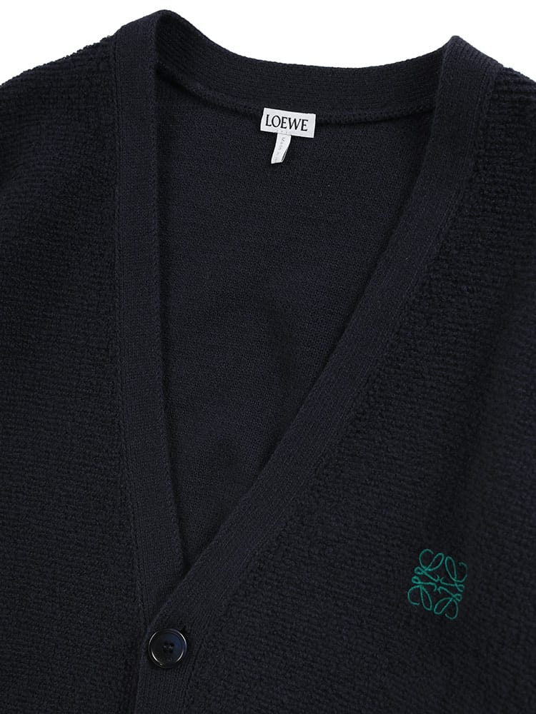 LOEWE (ロエベ) 長袖 ウールカーディガン アナグラムロゴ刺繍  