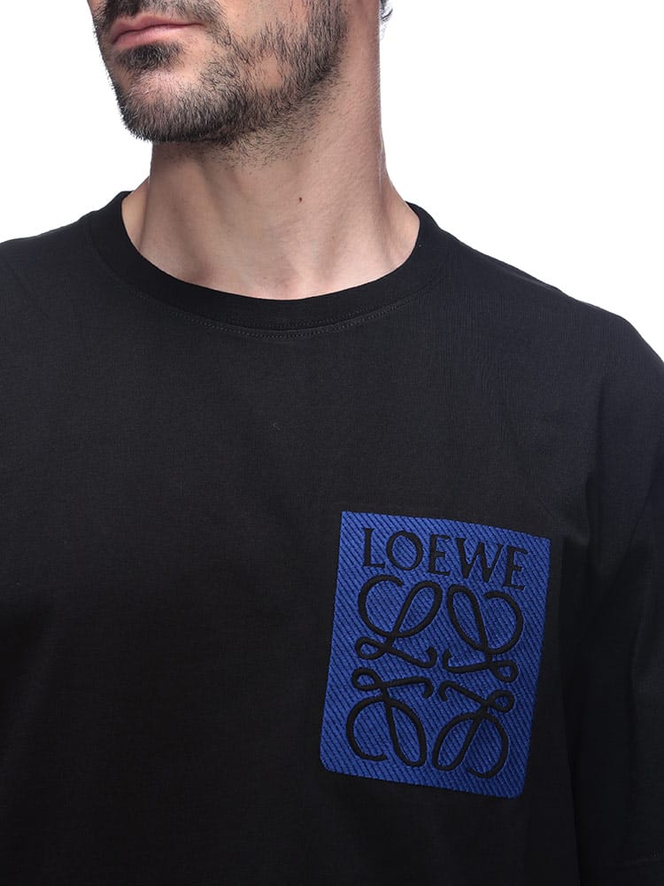LOEWE (ロエベ) アナグラム刺繍 クルーネック 半袖 Tシャツ 
