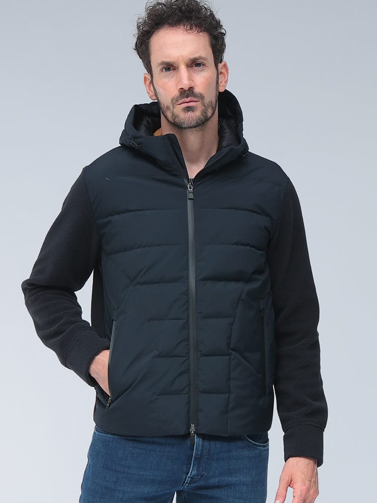 HERNO (ヘルノ) ラミナー ダウン×フリース フーディーブルゾン HRJP00005UL メンズ