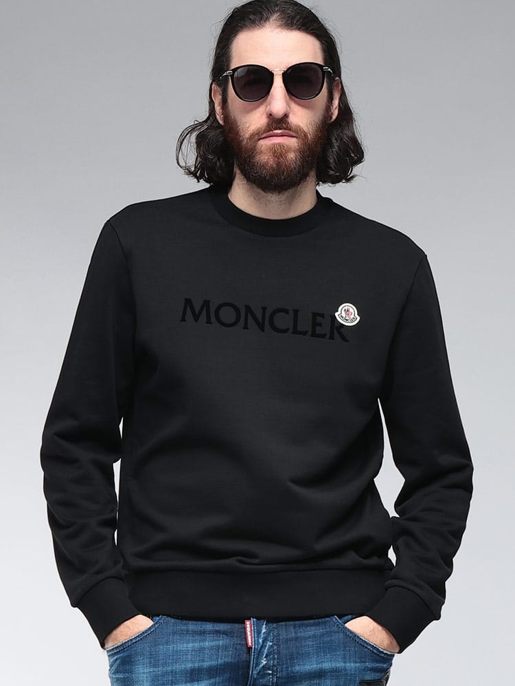 MONCLER (モンクレール) フロントロゴ＆ワッペン クルーネック 