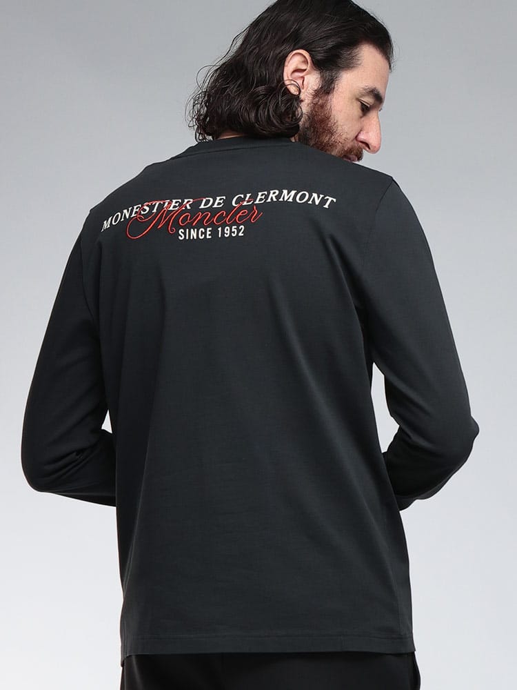 MONCLER (モンクレール) バックロゴ クルーネック 長袖 Tシャツ MC8D0000789AUG メンズ