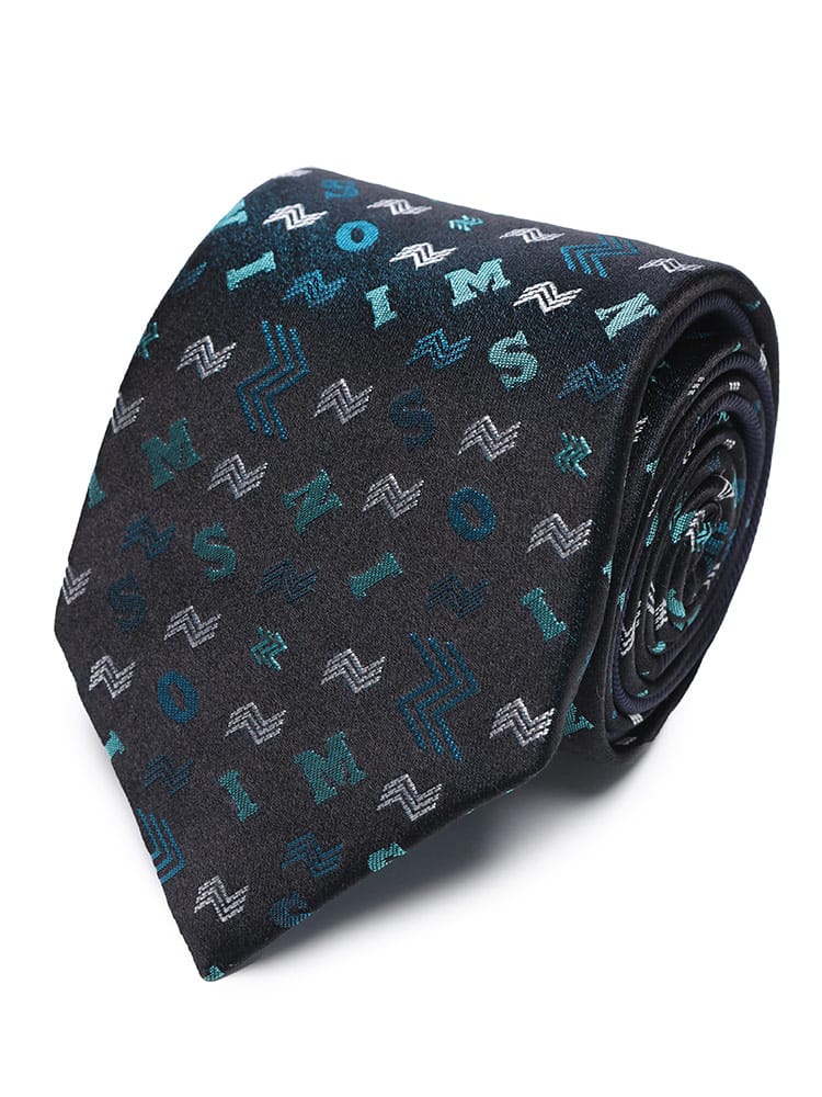 MISSONI (ミッソーニ) シルク100％ ロゴ 総柄 ネクタイ MIS901001 メンズ