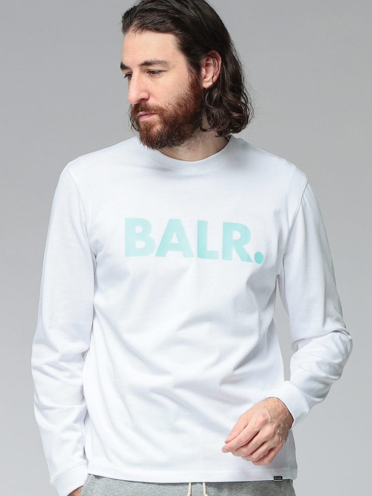 BALR． (ボーラー) ロゴプリント クルーネック 長袖 Tシャツ BA11111068 メンズ