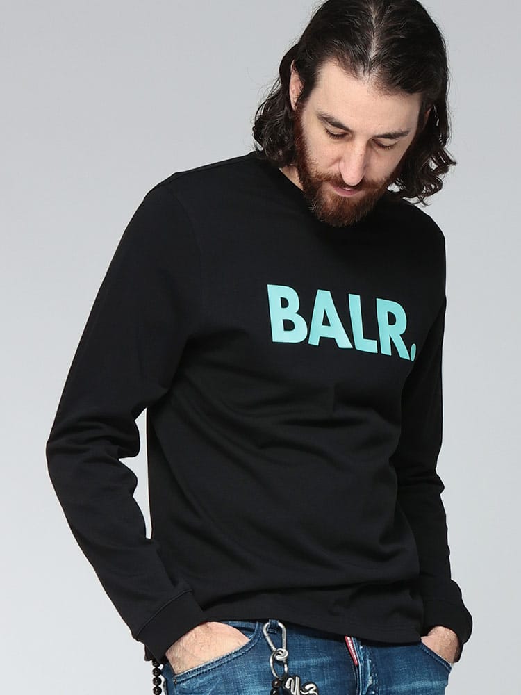 BALR． (ボーラー) ロゴプリント クルーネック 長袖 Tシャツ BA11111068 メンズ