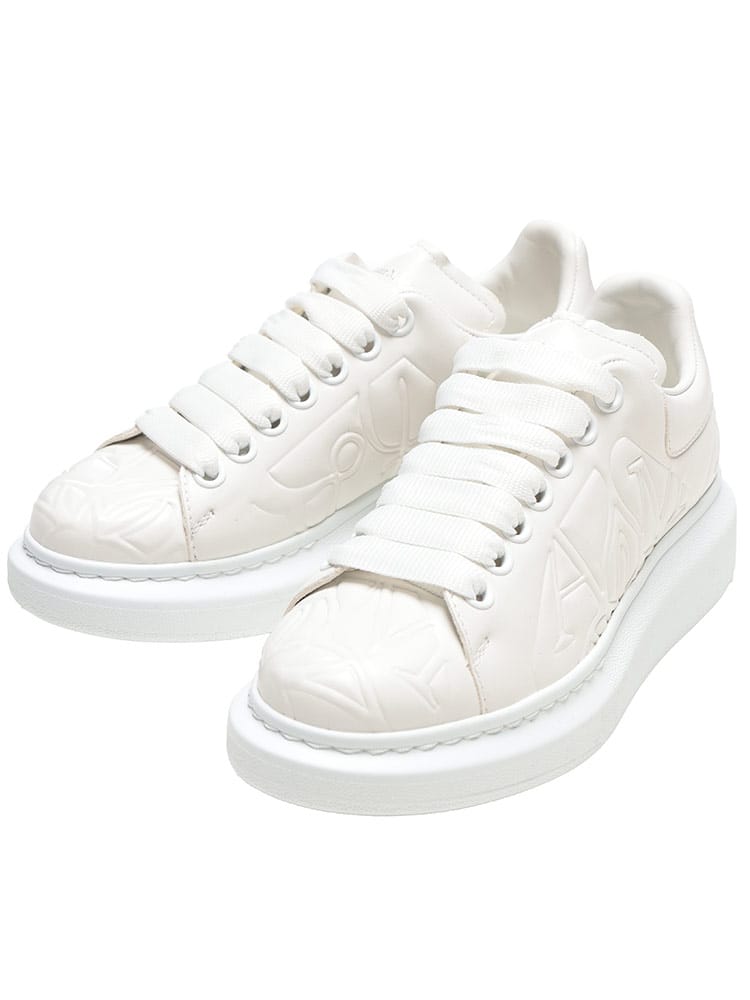 Alexander McQueen (アレキサンダー マックイーン) 総柄 ロゴ レザー オーバーサイズドスニーカー MQL733008WID71 レディース