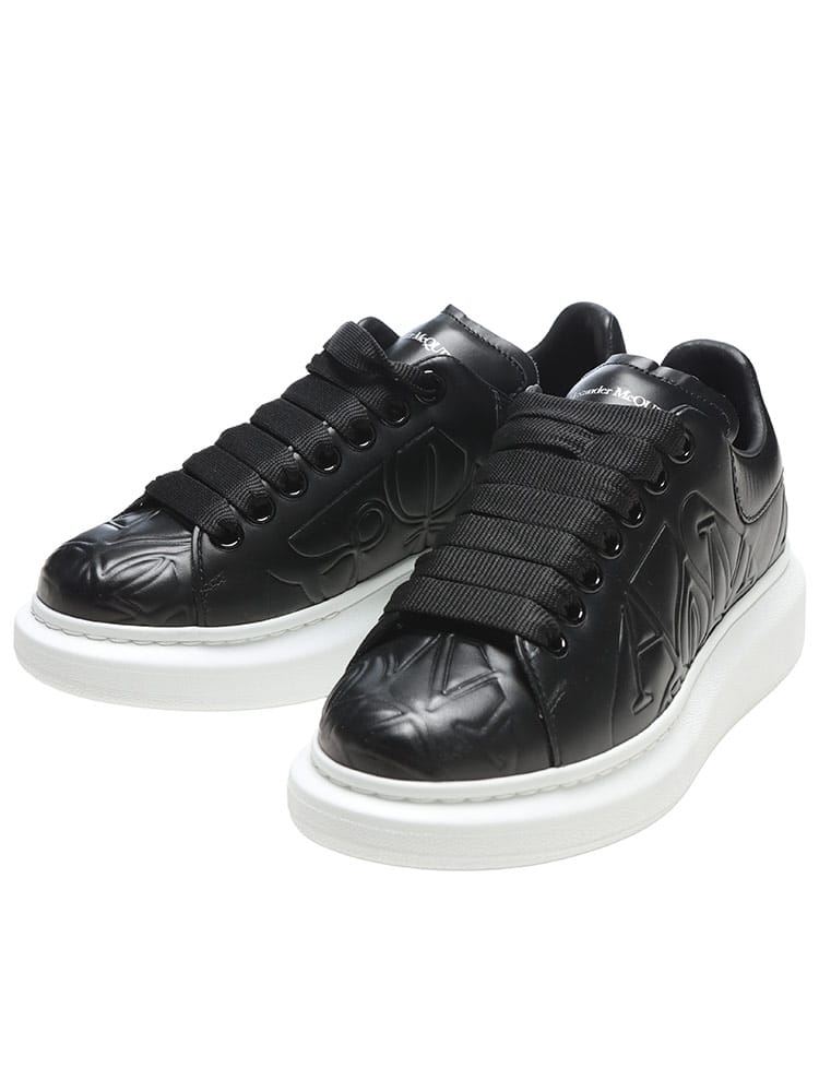 Alexander McQueen (アレキサンダー マックイーン) 総柄 ロゴ レザー オーバーサイズドスニーカー MQL733008WID71 レディース