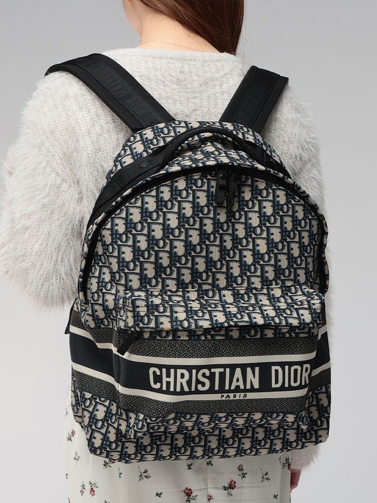 DIOR (ディオール) オブリーク ジャガードロゴ 総柄 バックパック リュック CDLM6104STZQ レディース