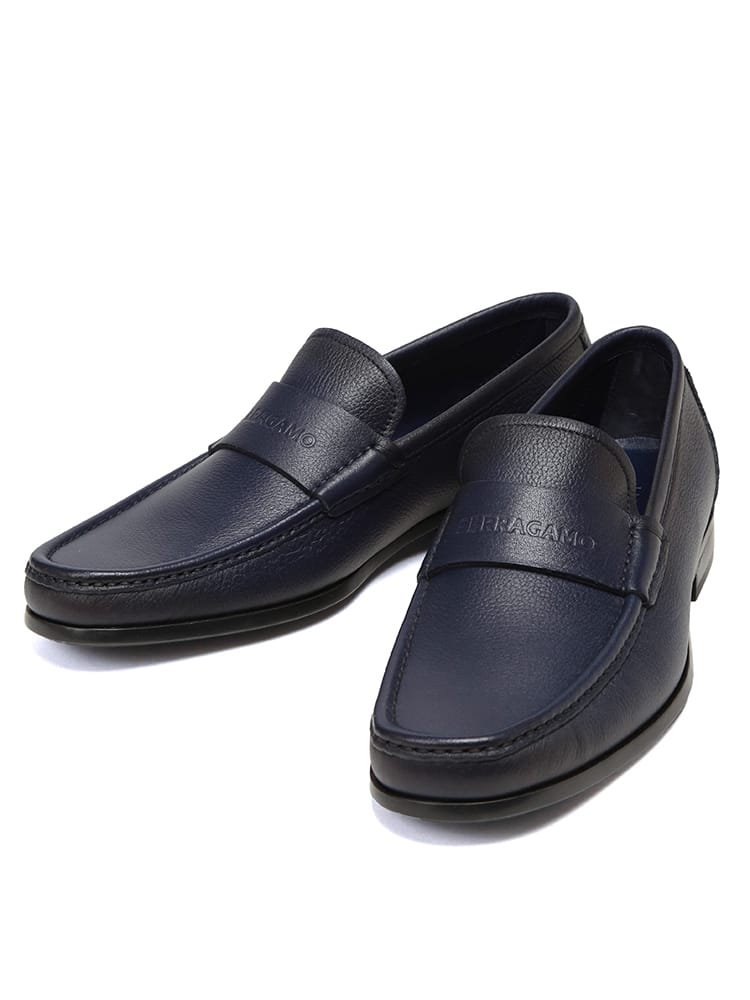 Salvatore Ferragamo (サルヴァトーレフェラガモ) ロゴ 型押し モカシン ローファー レザー シューズ DUPONT FG0768165 メンズ