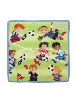 FEILER (フェイラー) 綿100％ シュニール織 サッカー柄 ハンドタオル サッカー タオルハンカチ SOCCER FEILER21 レディース