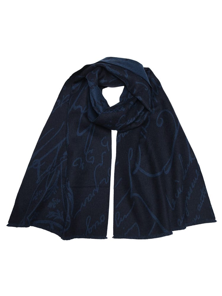 BERLUTI (ベルルッティ) ロゴ 総柄 ウール100％ リバーシブル 大判 
