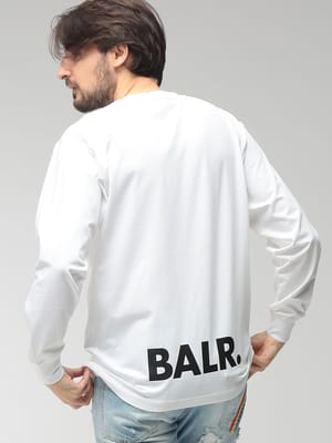 BALR. (ボーラー) メンズ Tシャツ 長袖 ロゴ バックプリント クルーネック コットン カットソー ロンT BA11111074
