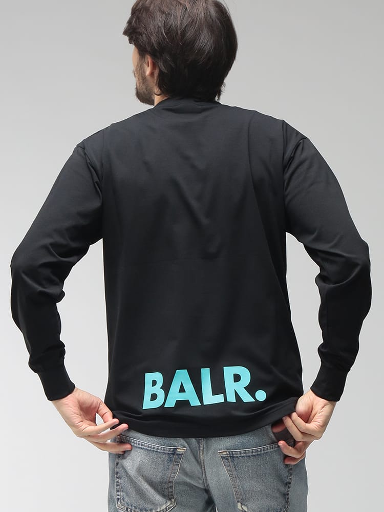 BALR. (ボーラー) メンズ Tシャツ 長袖 ロゴ バックプリント クルーネック コットン カットソー ロンT BA11111074