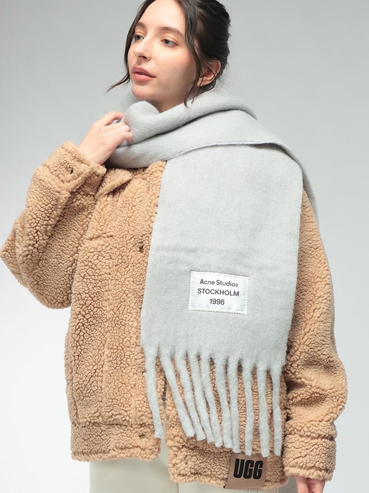 Acne Studios (アクネストゥディオズ) レディース マフラー アルパカ混 バイカラー フリンジ ACLCA0343