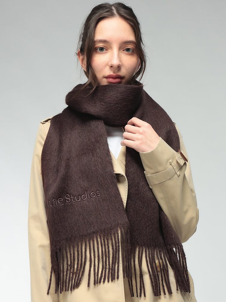 Acne Studios (アクネストゥディオズ) レディース マフラー アルパカウール ロゴ フリンジ ACLCA0405
