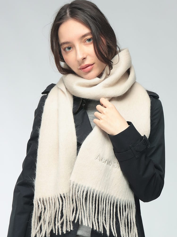 Acne Studios (アクネストゥディオズ) レディース マフラー アルパカウール ロゴ フリンジ ACLCA0405